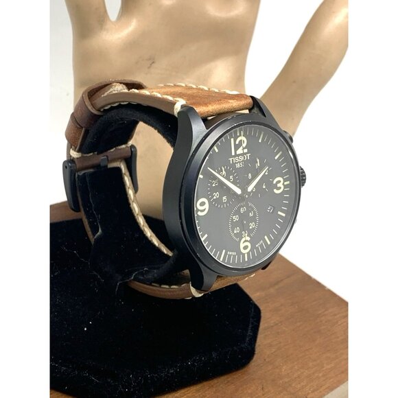 Tissot Men's Watch Swiss Quartz Chronograph 45mm Brown Leather T1166173605700 - Picture 16 of 16